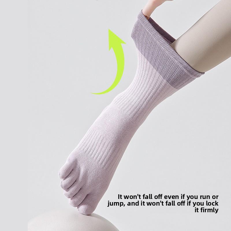 Cotton Yoga Socks for Children, Mid-length, for Fitness and Indoor Plating, Five-fingered Socks