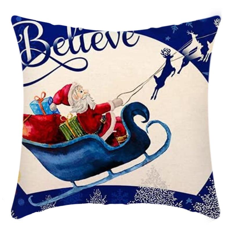 New Christmas Santa Claus Pillowcase Home Sofa Cushion Car Cushion Cartoon Christmas Pillowcase