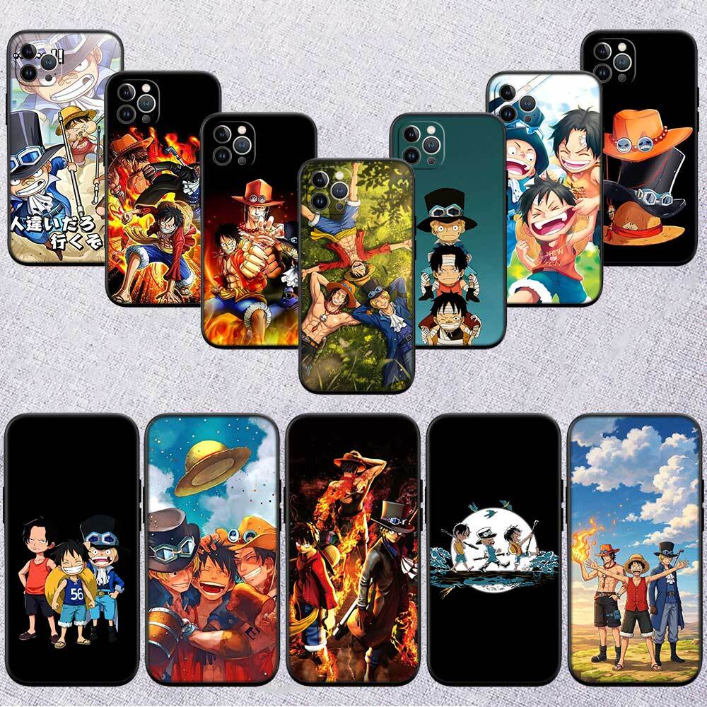 One Piece Luffy ACE Sabo Phone Case for Samsung S20 S21 S21S S22 S23 S24 FE Ultra Plus Lite F06 F16 M06 M16 M56 A07 A17 A36 A37 A55 A57