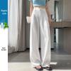 Women's High Waist White Linen Wide Leg Pants