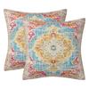 Set Of 2 Bohemian  Pattern Throw Pillow Case 18x18inch Soft Pillowcover for Indoor and Outdoor Use