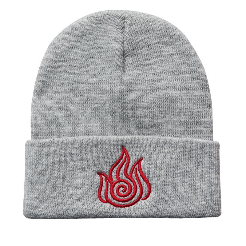 

Cartoon Fire Nation Wool Hat Avatar Last Air Bender Embroidered knitted beanie hat Adjustable сірий колір