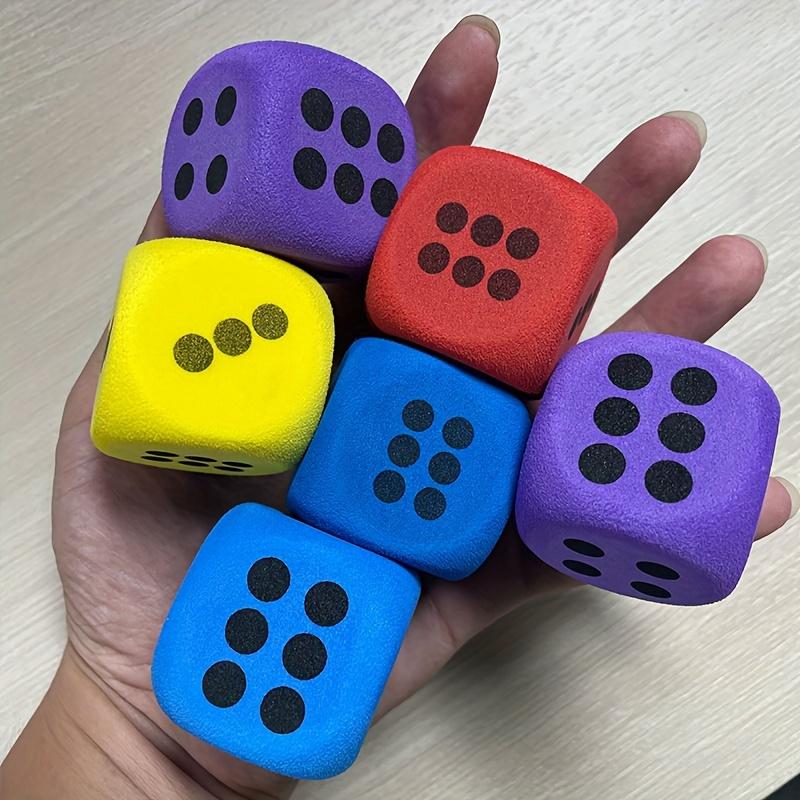 Jumbo 6pcs Soft Foam Dice Set - Vibrant, Fun & Durable Party Accessories for Birthdays, Christmas, Halloween & Gatherings - Assorted Colors