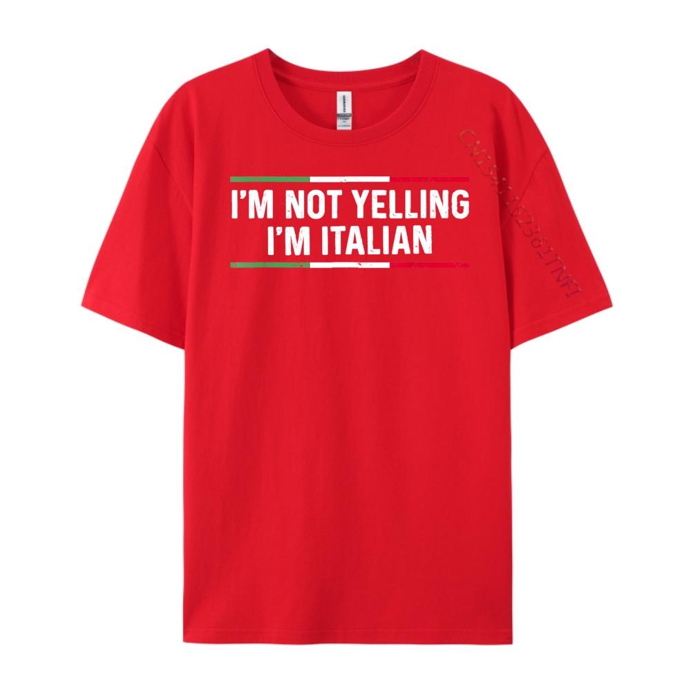 Im Not Yelling Im Italian Mens Shirts Graphic Tee Oversized T Shirt Character S