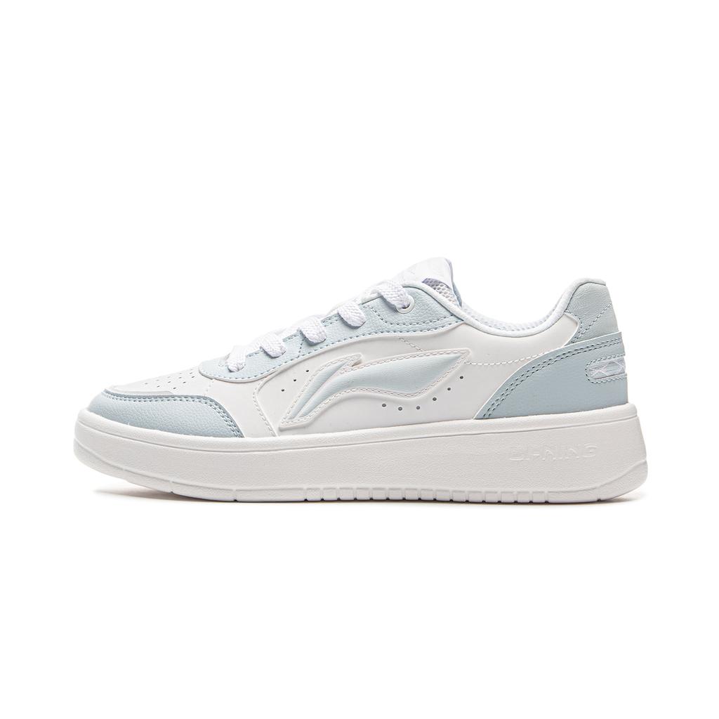 Li Ning Yuan Bao Pure Classic Fashion Versatile Youthful White Sneakers Women Sneakers Blue AGCV148-4