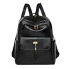 Schoolbag Simple Texture Pu Soft Leather Backpack Women's 1011 Fashion Schoolbag Retro Fringed Versatile Backpack High Quality