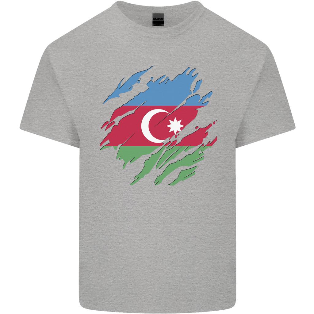 Torn Azerbaijan Flag Azerbaijani Day Football Unisexs Light Cotton TShirt