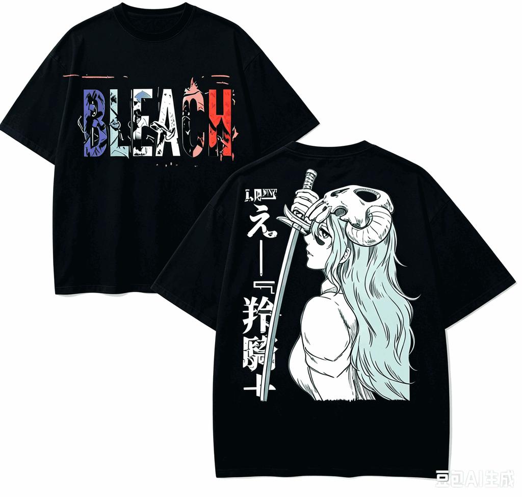 Bleach Anime Lover T-shirt Harajuku Cotton New Model High Street Retro Oversized Unisex Harajuk