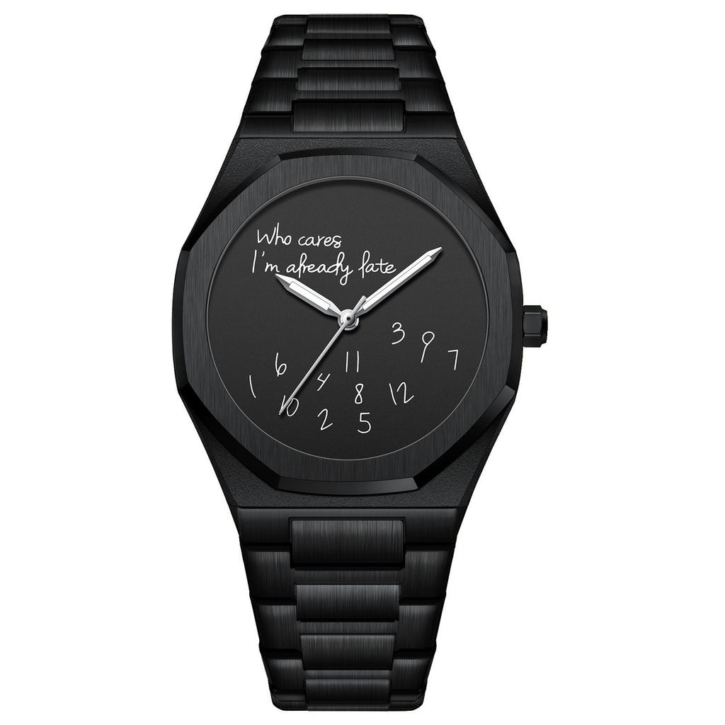 Men Watch Classic Business Arabic Digital Steel Strip Waterproof Luminous Wristwatch