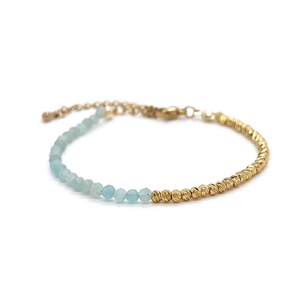 Vlen Women's Adjustable Bracelet with Textured Corrugated Beads Bijoux Natural Stone Dainty Jewelry Gift