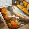 Sheep Flowers Crystal Velvet Chair Mat Area Rug - Non-Slip, Floor Mat, Office Desk Chair Rugs, Bedroom Decor.Christmas Gift-1106017