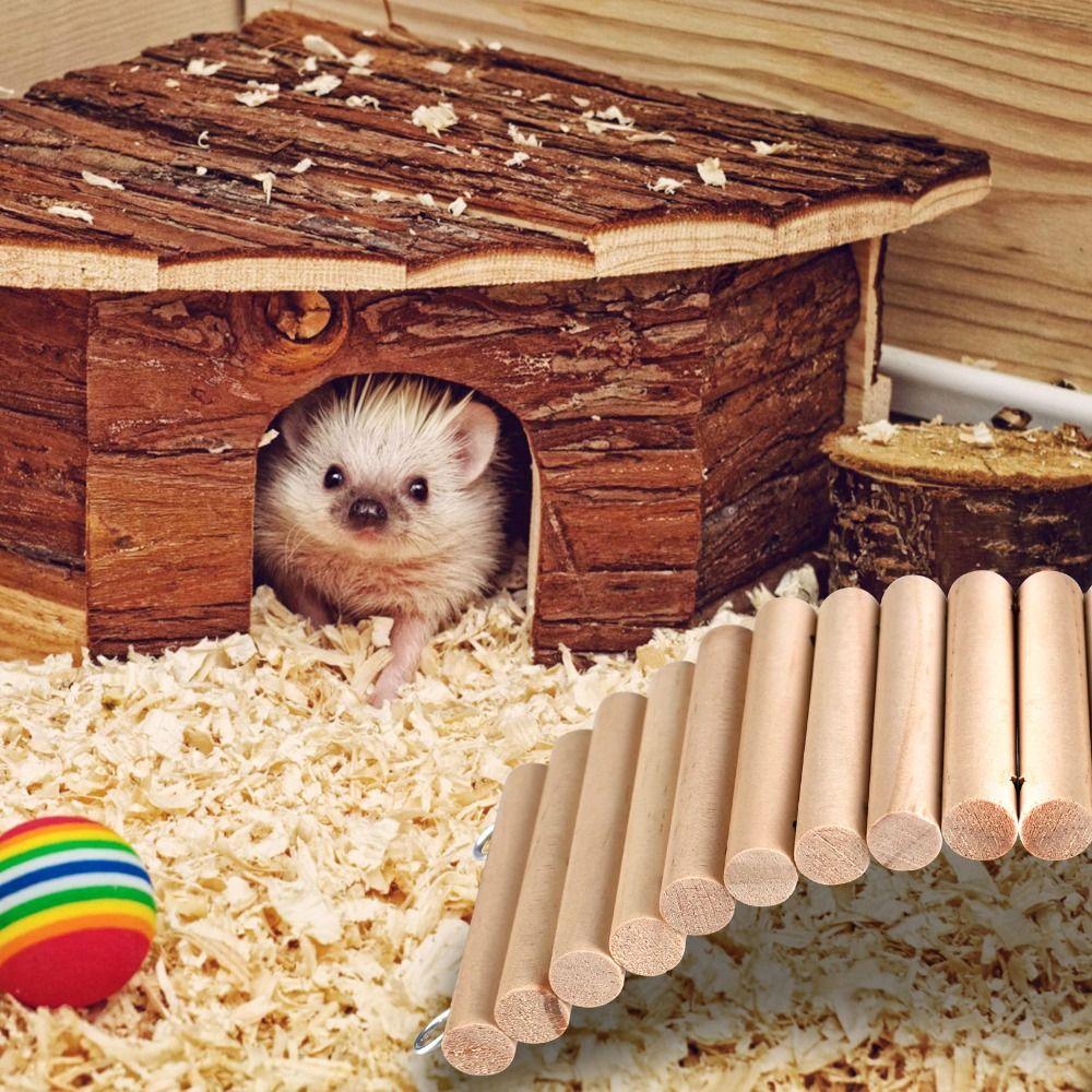 Multifunctional Hamster Suspension Bridge Wooden Hamster Habitat Toy  Small Animals