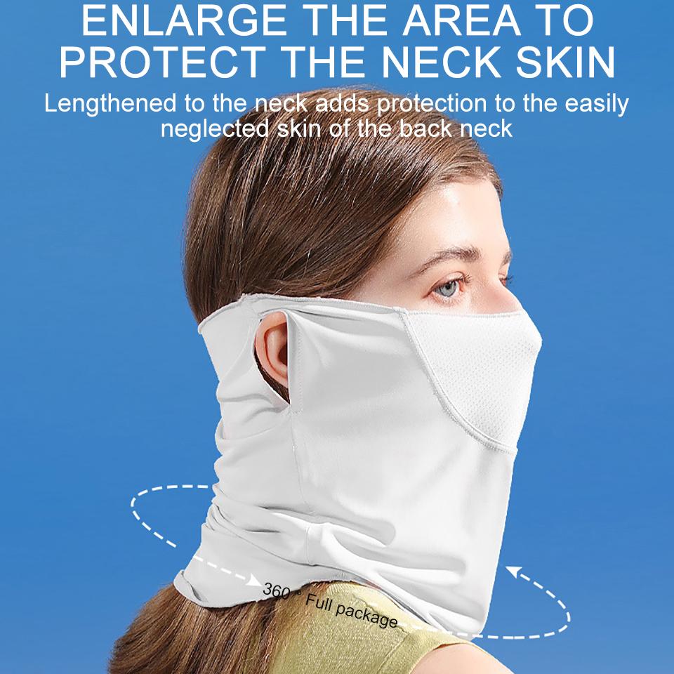 Gobygo Ice Silk Sun Mask Summer Shading Protect Against Ultraviolet Rays Quick Drying Neck Brace Face Protection Neck Men Women