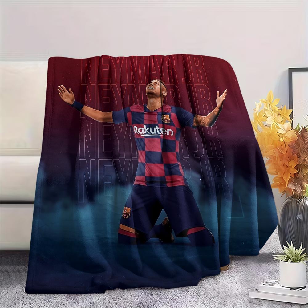 Football Player Neymar,pattern Flannel Blanket, High Quality Comfortable for All Seasons, Home Decor, Warmth and Comfort, Perfect for Gifts.