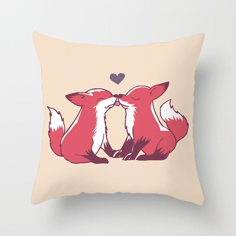 Animal Cushion Pillowcase Cartoon Couple Dog Office Pillowcase Car Cushion Waist Pillow