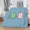 Cute Cartoon Dinosaur Printed Throw Blanket  Soft  Warm  Perfect for Home Travel Picnics  Ideal Birthday Gift