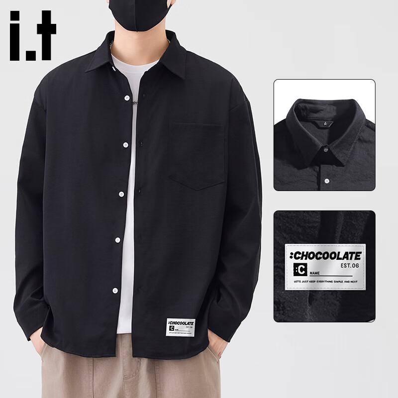 :CHOCOOLATEit Men s Japanese Style Loose Fit Long-Sleeve Shirt 2XL