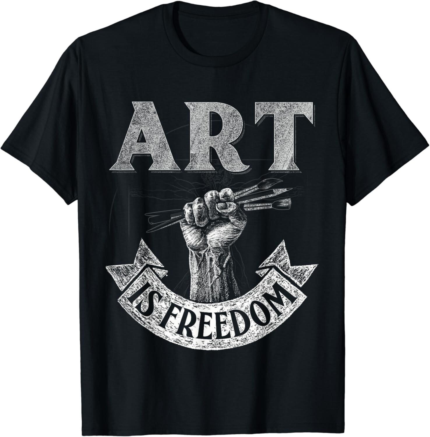 

Art is Freedom great t shirt for artists who love to draw Gift Unisex T-Shirt 5XL різнокольоровий