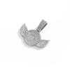 New Creative Full Diamond Wings Alloy Pendant, European and American Trendy Necklace, Hip Hop Cuban Chain Necklace