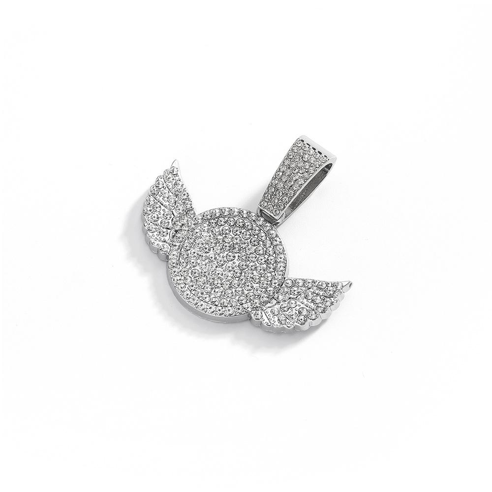 Necklace Niche Design Full Of Diamond Wings Pendant Men And Women Hip Hop Cuban Chain Tennis Chain
