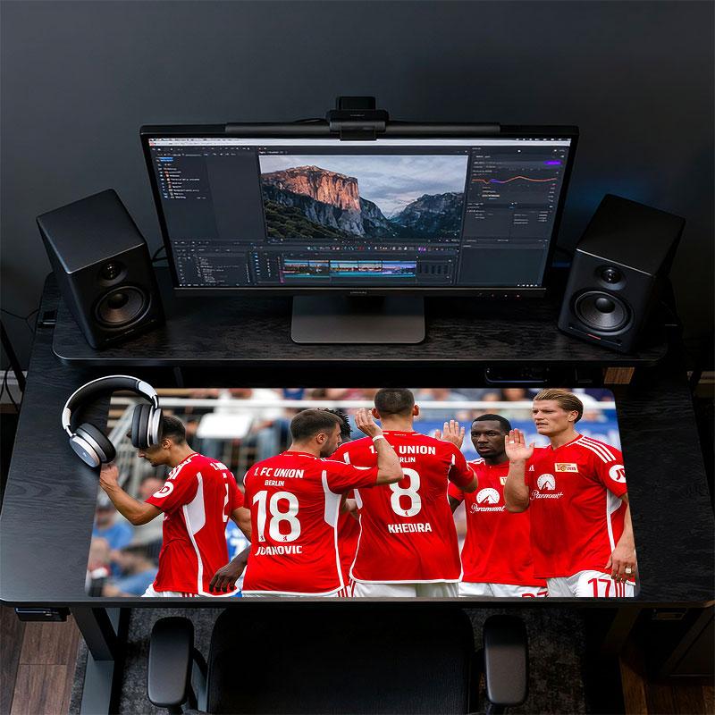 Union Berlin Players Mouse Pad, Large Gaming Desk Mat, Non-slip XXL Mousepad for Laptop & Tablet, Mini PC Playmat with Stitched Edges