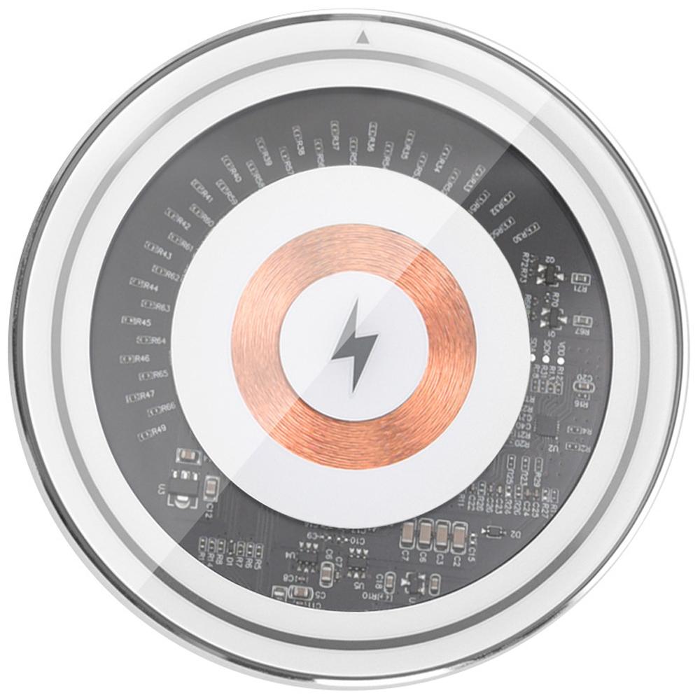 W102 Aluminum Alloy Wireless Charger Qi-Standard 15W Wireless Charging Pad with Light for Cell Phones
