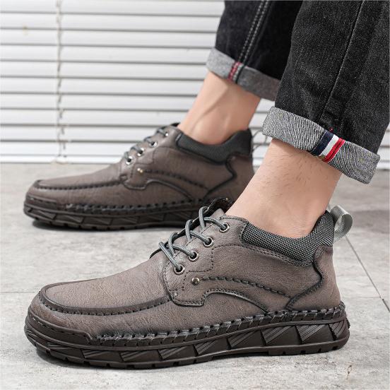 

2024 Мужская летняя обувь из бархата, визуально увеличивающая рост, повседневная кожаная обувь для работы и бизнеса 48 серый