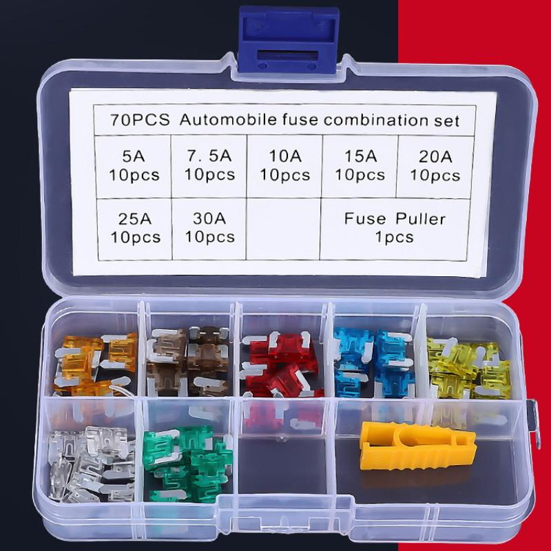 71 ks 5A 7,5A 10A 15A 20A 25A 30A Smíšené velikosti Nízkoprofilová sada Micro Mini Blade pojistky Auto Auto Nákladní automobil Motocykl Pojistky