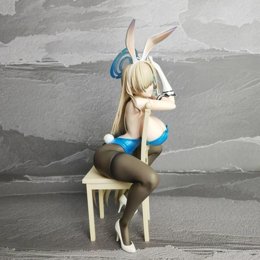 22CM Blue Archive Asuna Ichinosae with Chair bunny ver girl figure PVC Anime Action Toy Game Collectible Model Doll Gifts