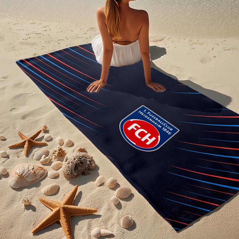 1PC Heidenheim Crest Beach Towel - Soft, Absorbent Microfiber, Lightweight, Ideal for The Beach, Parties, Travel, Camping fan gifts