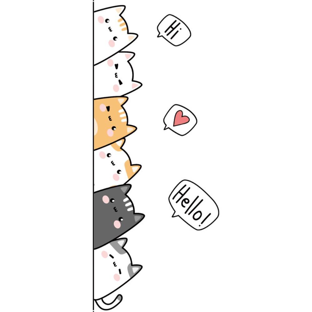 Cute Cat Wall Stickers Self Adhesive Door Sticker Creative Wallpapers  Children's Room