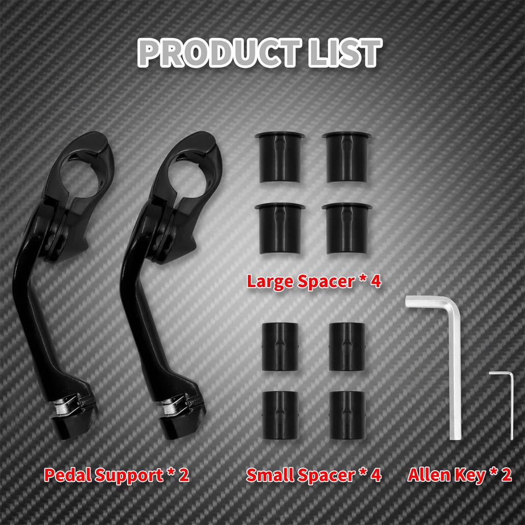 HDBUBALUS Motorcycle 1 Highway Peg Universal Adjustable Highway Pegs with Long Angle Footpeg Mount for Harley Road Street and Black 1/4" Mount,