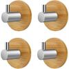 Hook 2/4PCS Self-adhesive Bathroom Bamboo Wall Hooks Space Aluminum Waterproof Storage Holder Kitchen Towel Rack New 2025