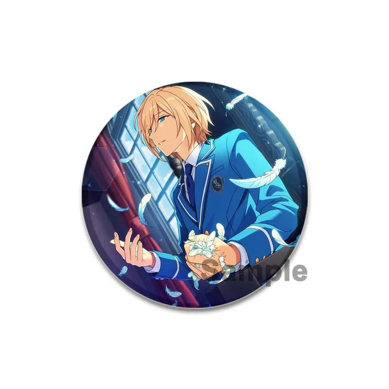32/44/58mm Ensemble Stars Idol Round Brooch Cartoon Cosplay Badge Icons Lapel Pins for Backpack Gifts Eichi Tenshouin