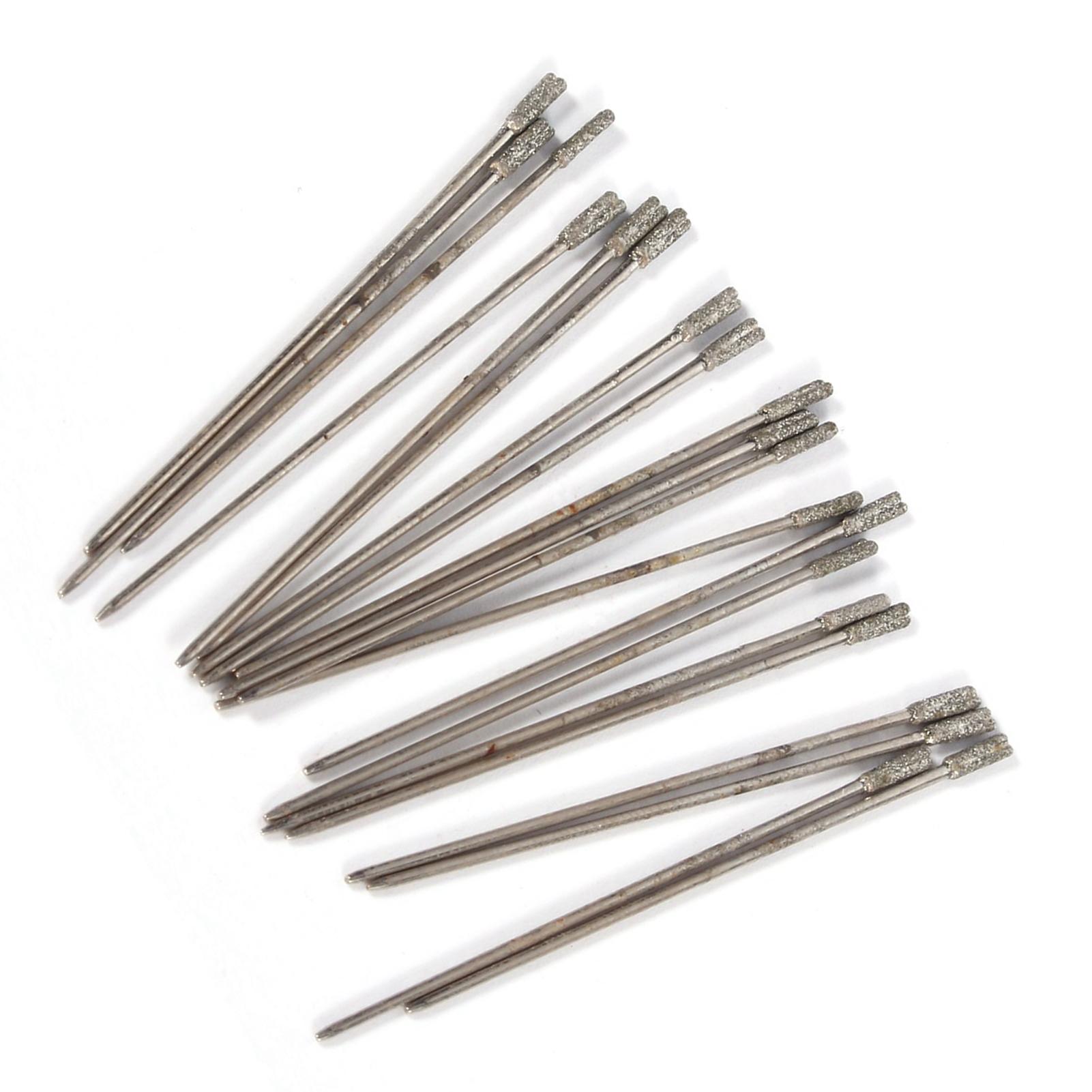 

20PCS 1mm Diamond Coated Lapidary Drill Bits Solid Bits Needle For Jewelry Agate