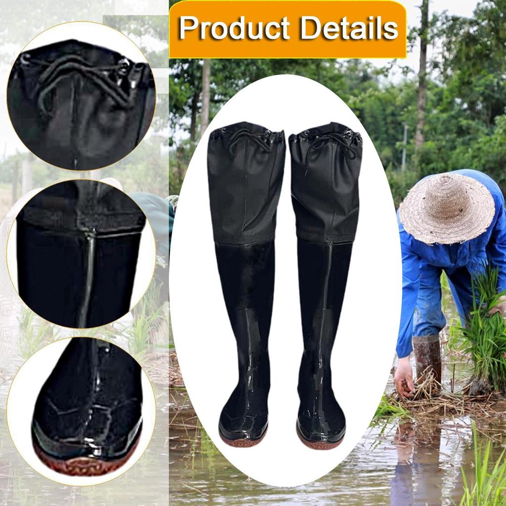 Fishing Hip Wader Boots Hunting PVC Height 60cm Lightweight Soft Sole Wading Shoes Bootfoot