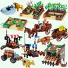 MOC Set Fermă Blocuri de Construcție Plantă Cultură Dovleac Grajd Cal Vaca Cerc Animale Oraș Vedere Stradală Cărămizi Model Jucării
