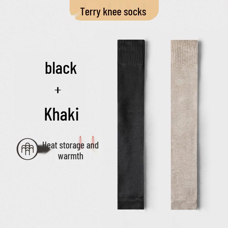 Verdickte Winter Kniehohe Stulpen und Überknie Frotteesocken