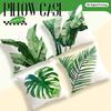 45X45Cm Tropical Green Plants Pillowcase 100% Polyester Living Room Bedroom Sofa Office Cushion Case Pillowcase Home Decoration