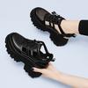 Thick Sole Inner Height Small Women's Shoes New Spring and Summer Casual All-black Dad Shoes