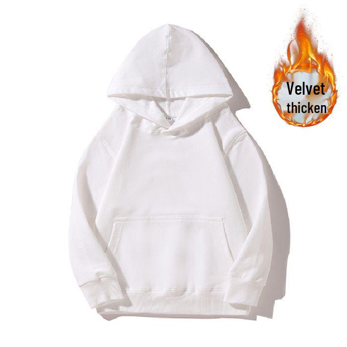 Kinder Kapuzenpullover Unifarben Rundhals - Sweatshirt aus gekämmter Baumwolle mit individuellem Logo
