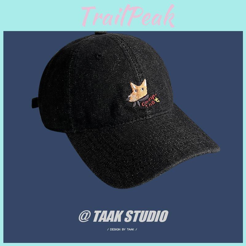 Versatile Denim Baseball Hat For Women With Cute Fox Embroidery Ideal Spring For