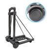 2 Rounds Folding Hand Truck Black Small Lightweight Cart Portable Telescopic Dolly Backpack Luggage Travel Moving Shopping Cart