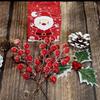 7.87 Inch Artificial Berry Branches Red Fruit Stems with Green Leaves for Christmas Tree Wedding Party Holiday Home Decor