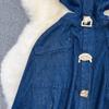 Retro Sleeveless A-Line Denim Dress with Turn-Down Collar and Cutout Waist
