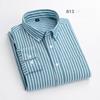 Fashion 100%cotton Casual long-sleeve Shirts for men oxford striped plaid tops slim fit formal shirt white black office clothes