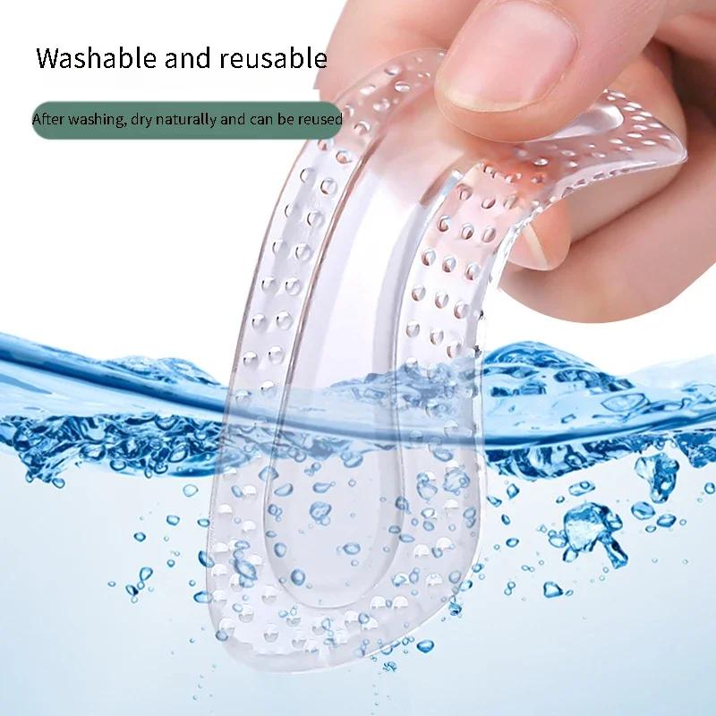 1 Paar Anti-Verschleiß und Anti-Drop Unsichtbare Fersen-Anti-Rutsch-Einlegesohle für High Heels Partikelmassage Selbstklebendes Halb-Fersenpolster