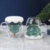 300ML Lovely Christmas Tree Glass Cup Heat-Resistant Double Wall Glass Cup