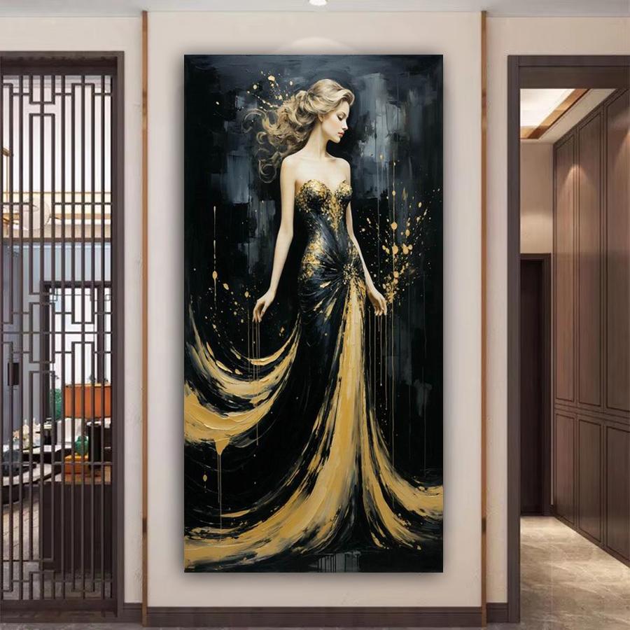 Abstrakte Frau Große Größe Diamantmalerei Fantasy Mädchen DIY Voll Quadratisch Rundbohrer Strass Stickerei Mosaik Kreuzstich-Kits