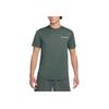 Nike Buchstabendruck Rundhals Gerader Schnitt Kurzarm T-Shirt Herren Tops Grün FZ8045338